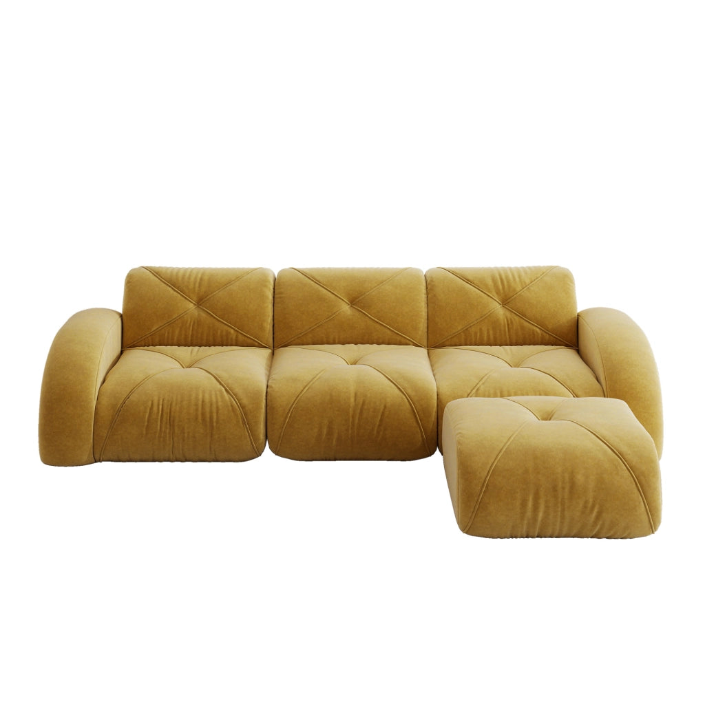 Divano modulare in ciniglia giallo HOMVRA