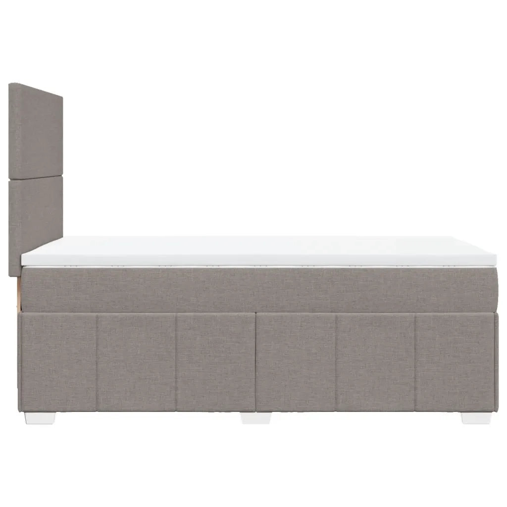 Letto singolo | Letto per adulti | Giroletto a Molle con Materasso Tortora 100x200 cm in Tessuto