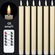 Set di 6 Candele a Cono Colorate che Flickerano - Con Controllo Remoto - LED - Luce Calda - Cera - Decorazione per Natale Matrimonio Casa