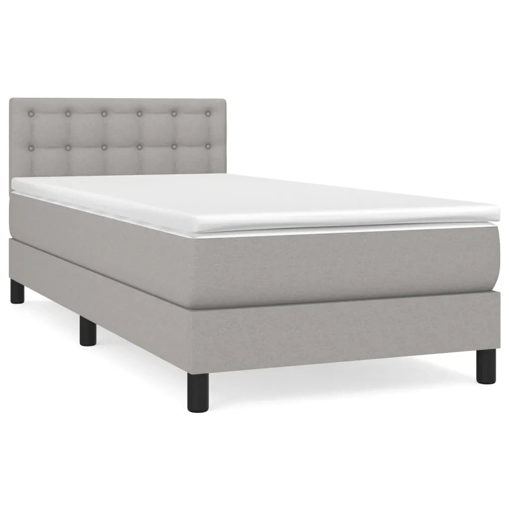 Giroletto a Molle con Materasso Grigio Chiaro 90x190 cm Tessuto 3140337