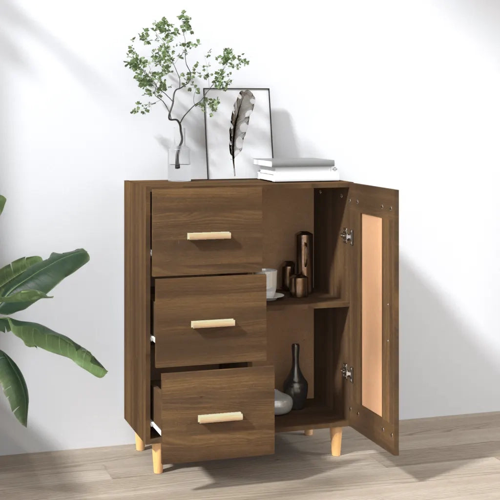 Credenza | Madia | Buffet da pranzo | Armadio da pranzo Rovere Marrone 69,5x34x90 cm in Legno Multistrato