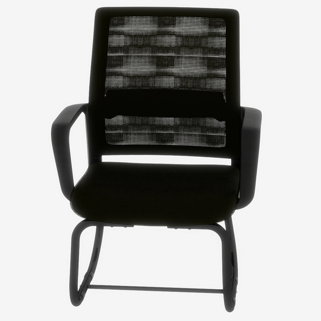 SEDIA DA UFFICIO in rete con braccioli, 52 x 22 x 56 cm, nera
