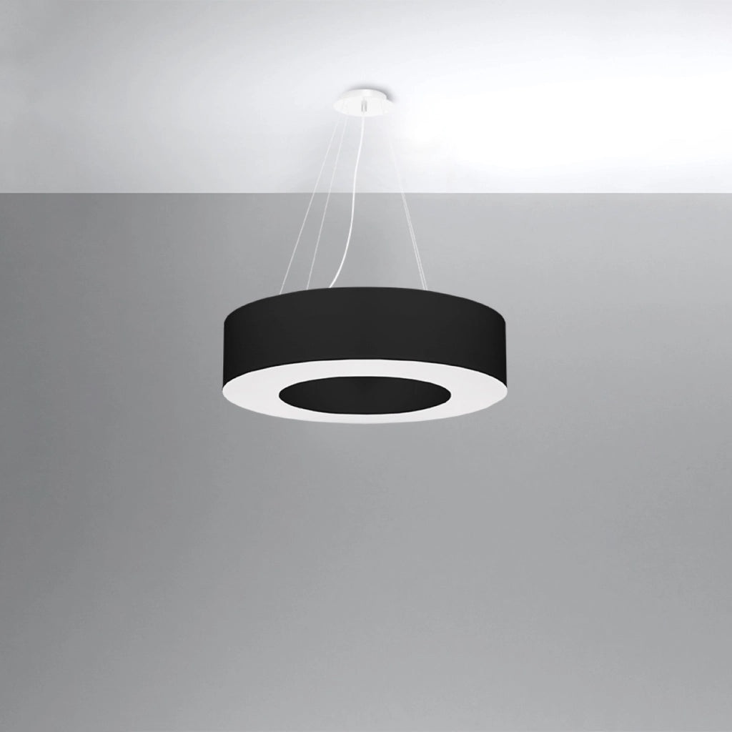 Lampadario Saturno 2BM Nero Rotondo 6x E27 LED Max 15W 70x112 cm