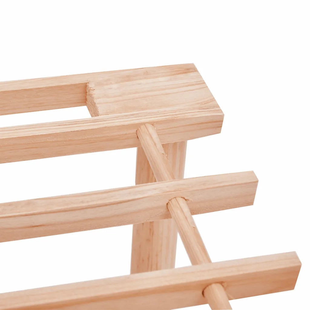 Scarpiere a 3 Livelli 2 pz-Set di 2 Scaffale per scarpe in Legno Massello di Abete