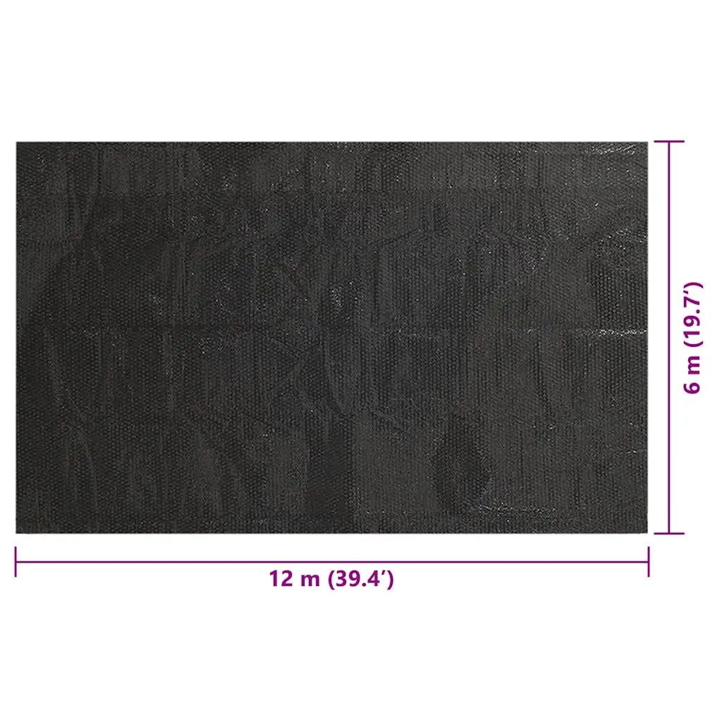 Copripiscina Rettangolare 1200x600 cm in PE Nero CFW2616875