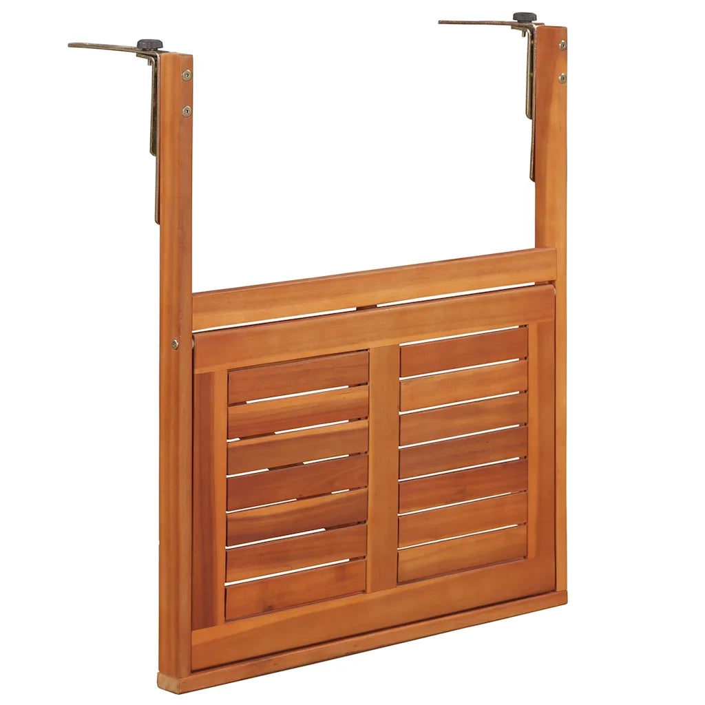Tavolo da Balcone Sospeso 64,5x44x80 cm in Massello di Acacia