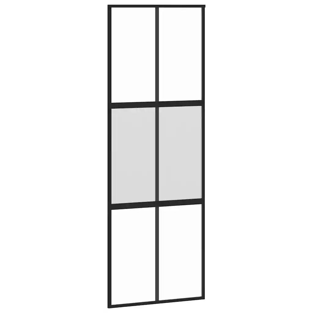 Porta Scorrevole Ferramenta 76x205 cm Vetro Temperato Alluminio 3332971