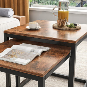 Set 2 Tavolini da Salotto Marrone 55/52/50 cm