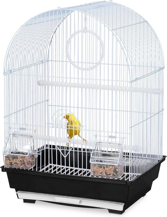 Cassettiera oscillante - Voliere con ciotole per cibo per canarini & zebrafinchi - 495x345x31 cm nero