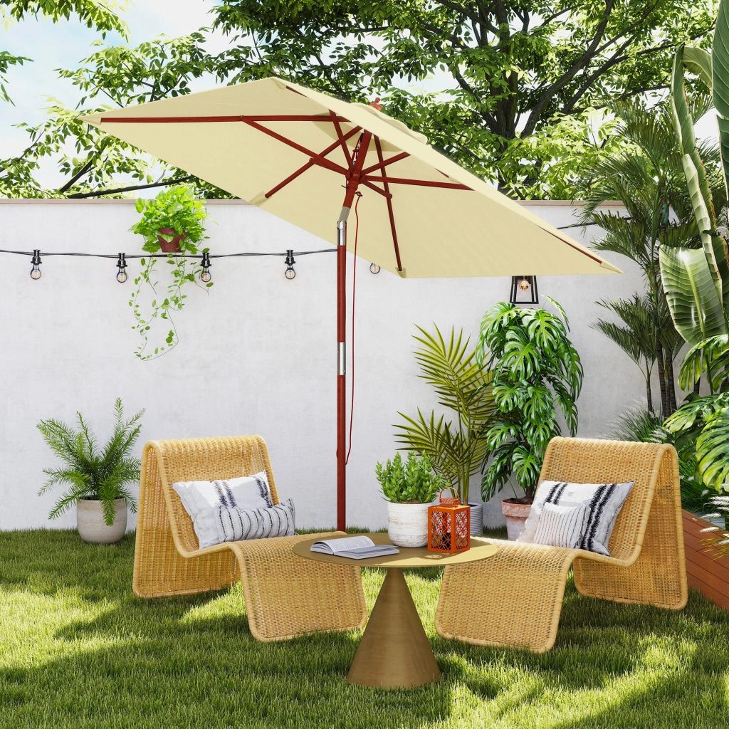 Tenda da sole rettangolare 200x150x235 cm inclinabile ¨C zephmum ¨C beige