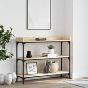 Tavolino Consolle con Ripiani-Tavolino da soggiorno Rovere Sonoma 100x30x80 cm