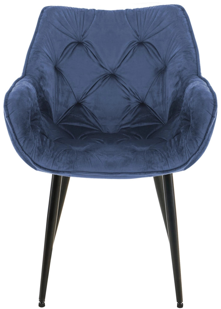 Sedia Tanna in velluto blu