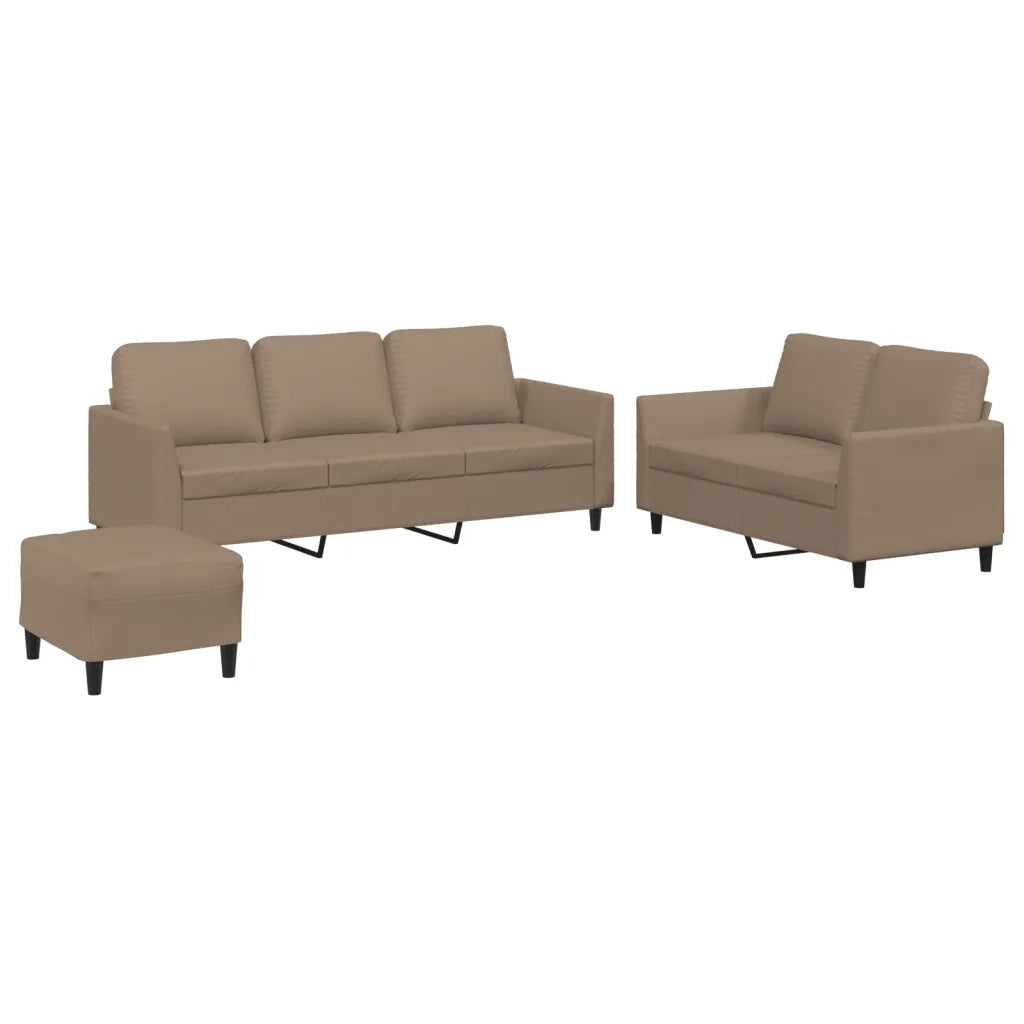 Set di Divani 3 pz con Cuscini cappuccino in Similpellecod mxl 128108