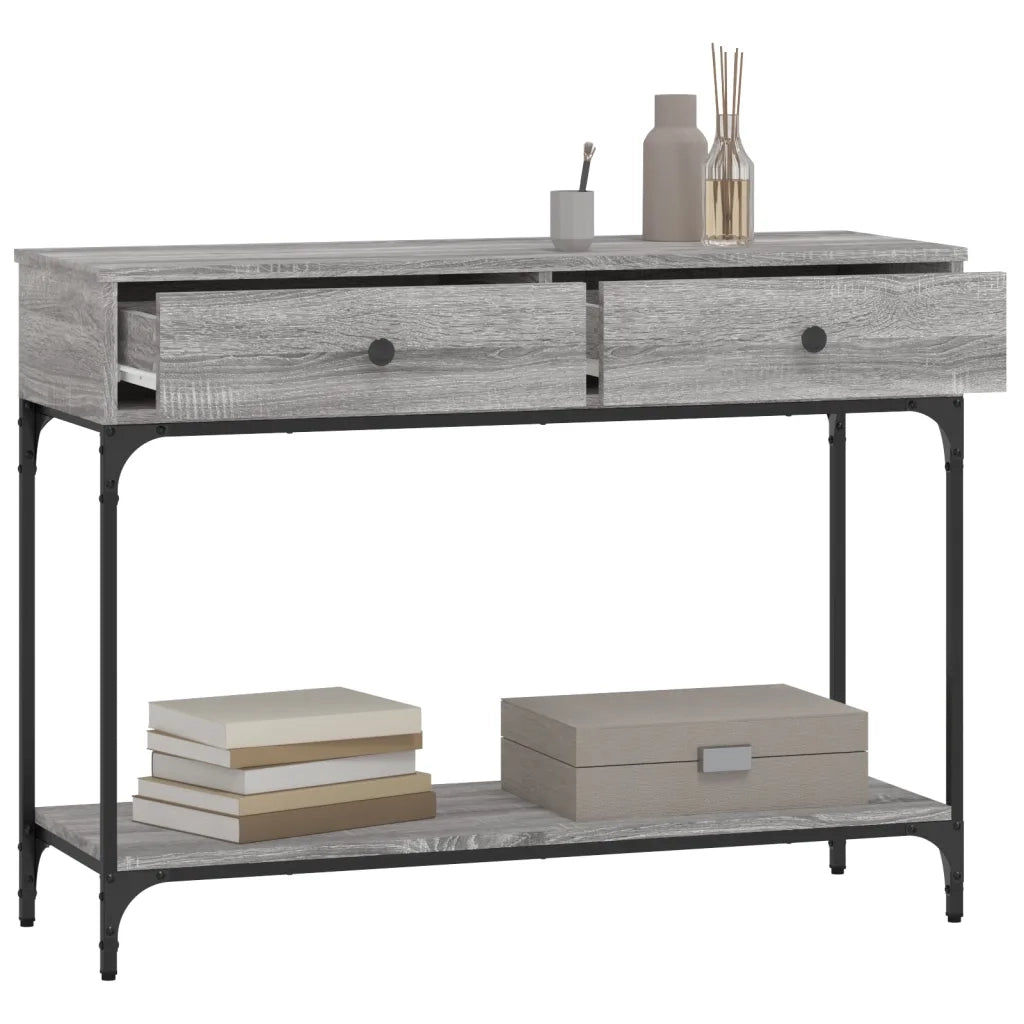 Tavolino Consolle | Tavolo d'Ingresso Grigio Sonoma 100x34,5x75cm Legno Multistrato