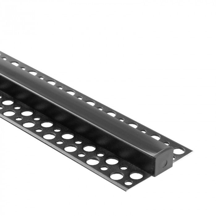 Profilo LED GN02 a superficie nero con diffusore 2m Ecolight