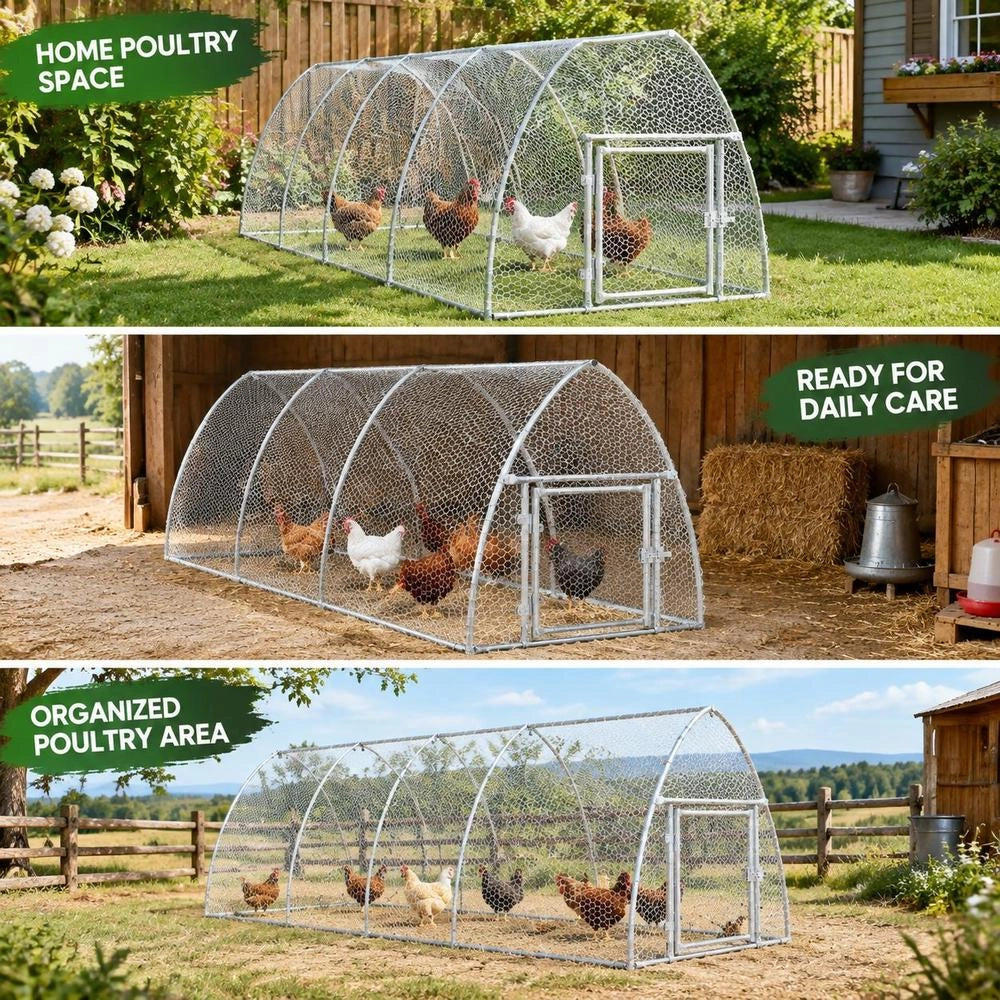 Rabbit Hutch, Silver, 300x105x120 Cm, Galvanized Steel