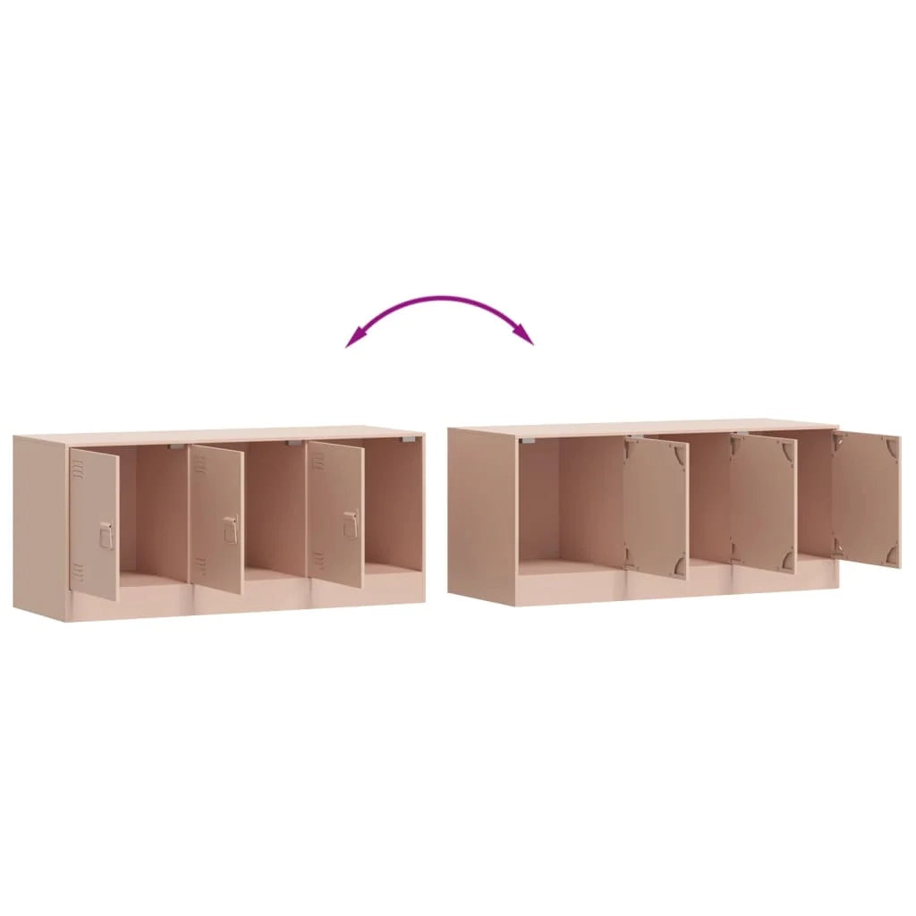 Mobile TV multimediale scaffale TV credenza TV sala da pranzo soggiorno camera da letto rosa 99 x 39 x 44 cm acciaio rosa 02_0028304