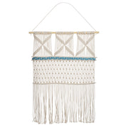Decorazione da parete Decorazione da appendere in cotone beige e blu Soggiorno in stile rustico Boho
