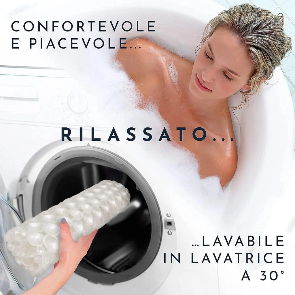 Tappeto Doccia Vasca Ventose Antiscivolo Tappetino Bagno Pvc 35x75 cm Antimuffa Bianco