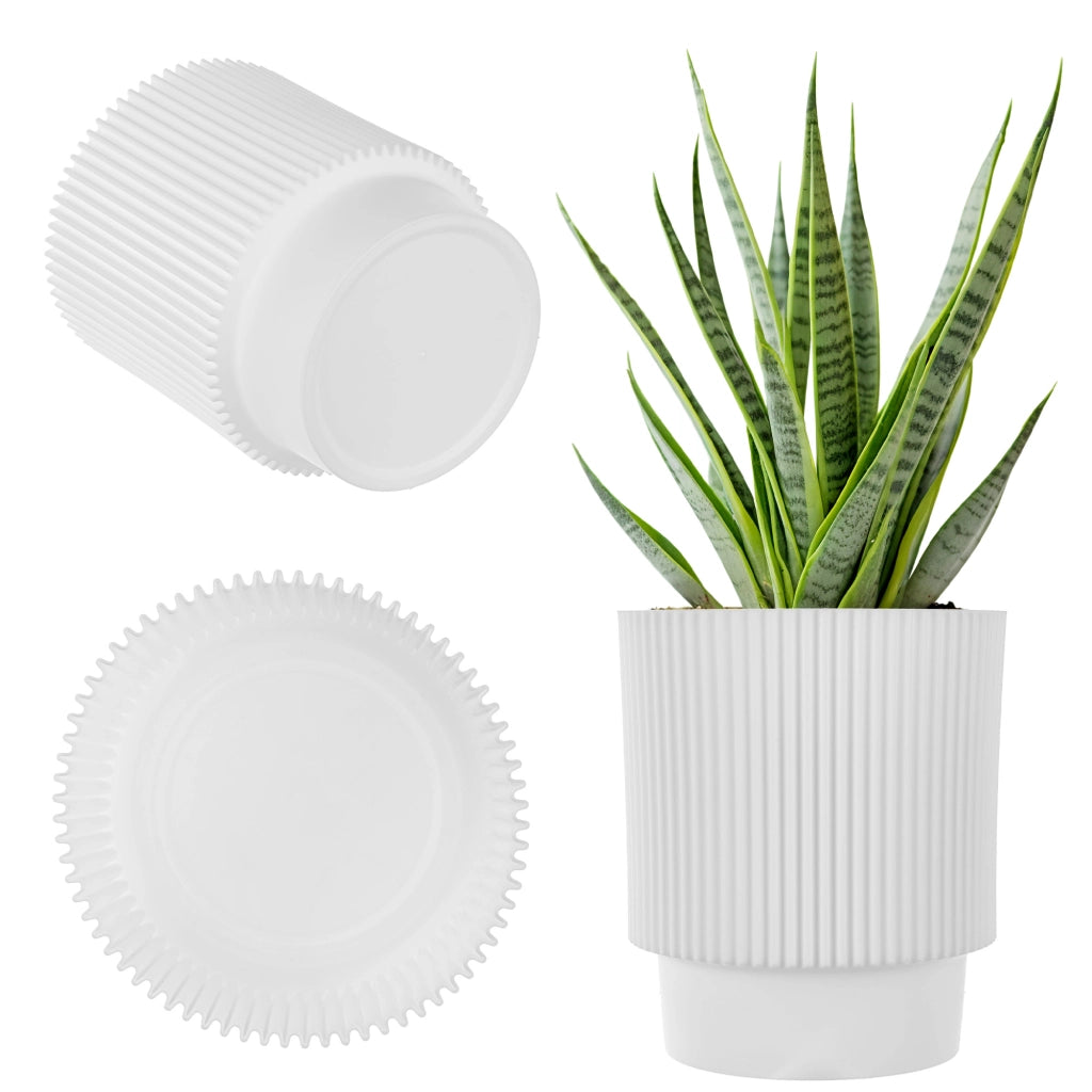 Vaso da fiori KADAX 13 cm, copripianta, vaso da fiori in plastica bianca