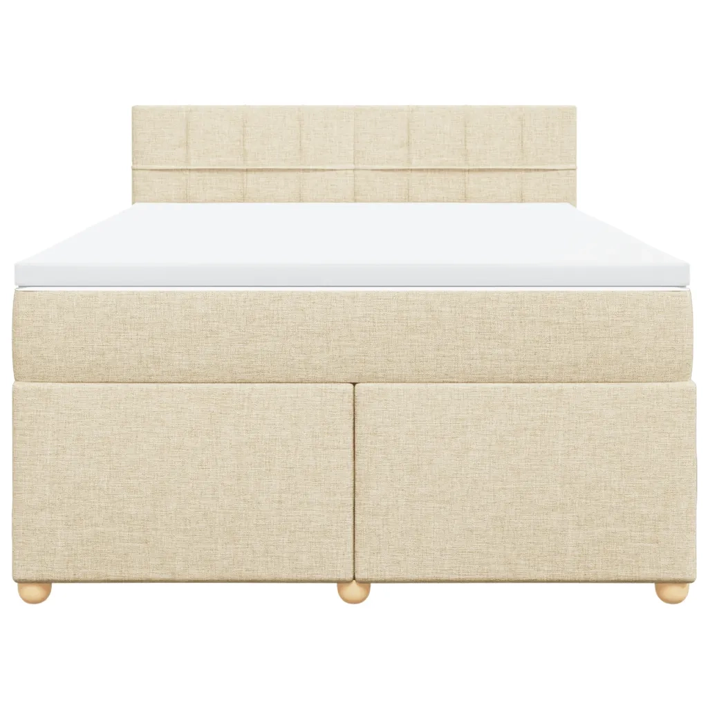 Giroletto a Molle con Materasso Crema 140x200 cm in Tessuto 3286708