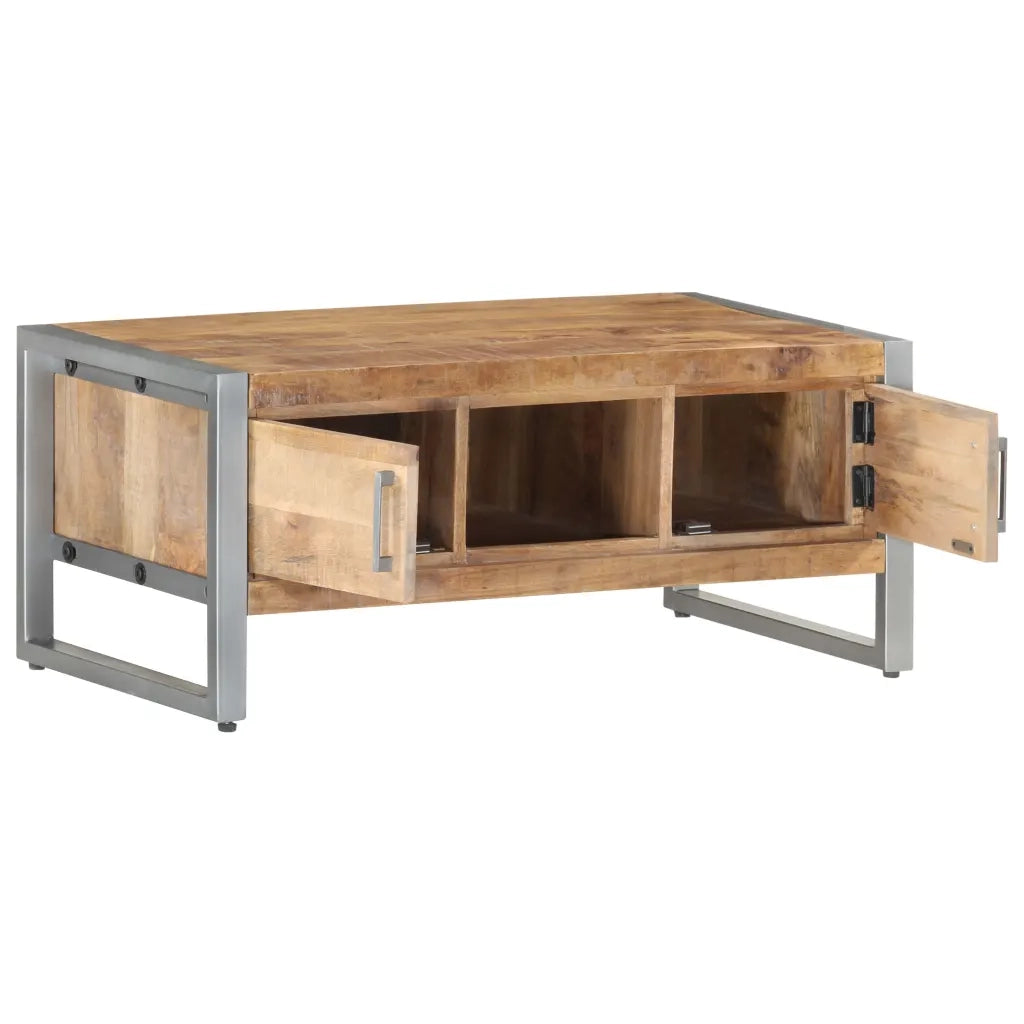 Tavolino da salotto | Tavolino da caff¨¨ | Tavolino da Soggiorno 95x50x40 cm in Legno di Mango Grezzo
