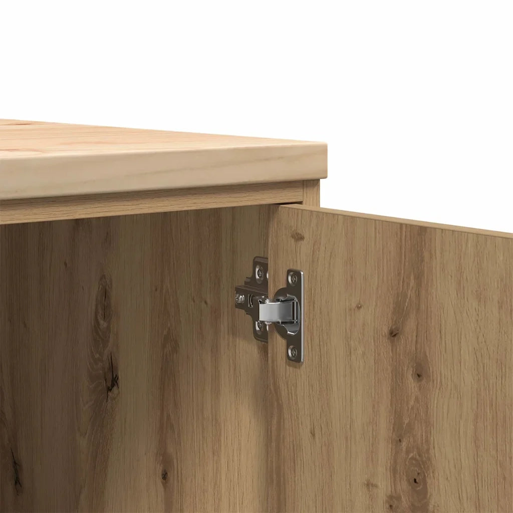 Mobile contenitore in legno 40 x 51 x 85 cm robusto spazio di archiviazione stile garage rovere lavorato a mano 02_0051369