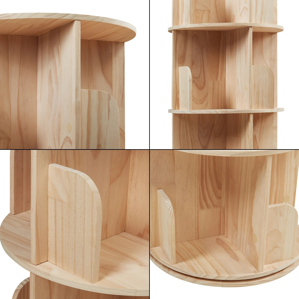 Libreria Girevole Chasek per Cameretta a 5 Livelli in Legno di Pino 157 x Ø44 cm [en.casa]