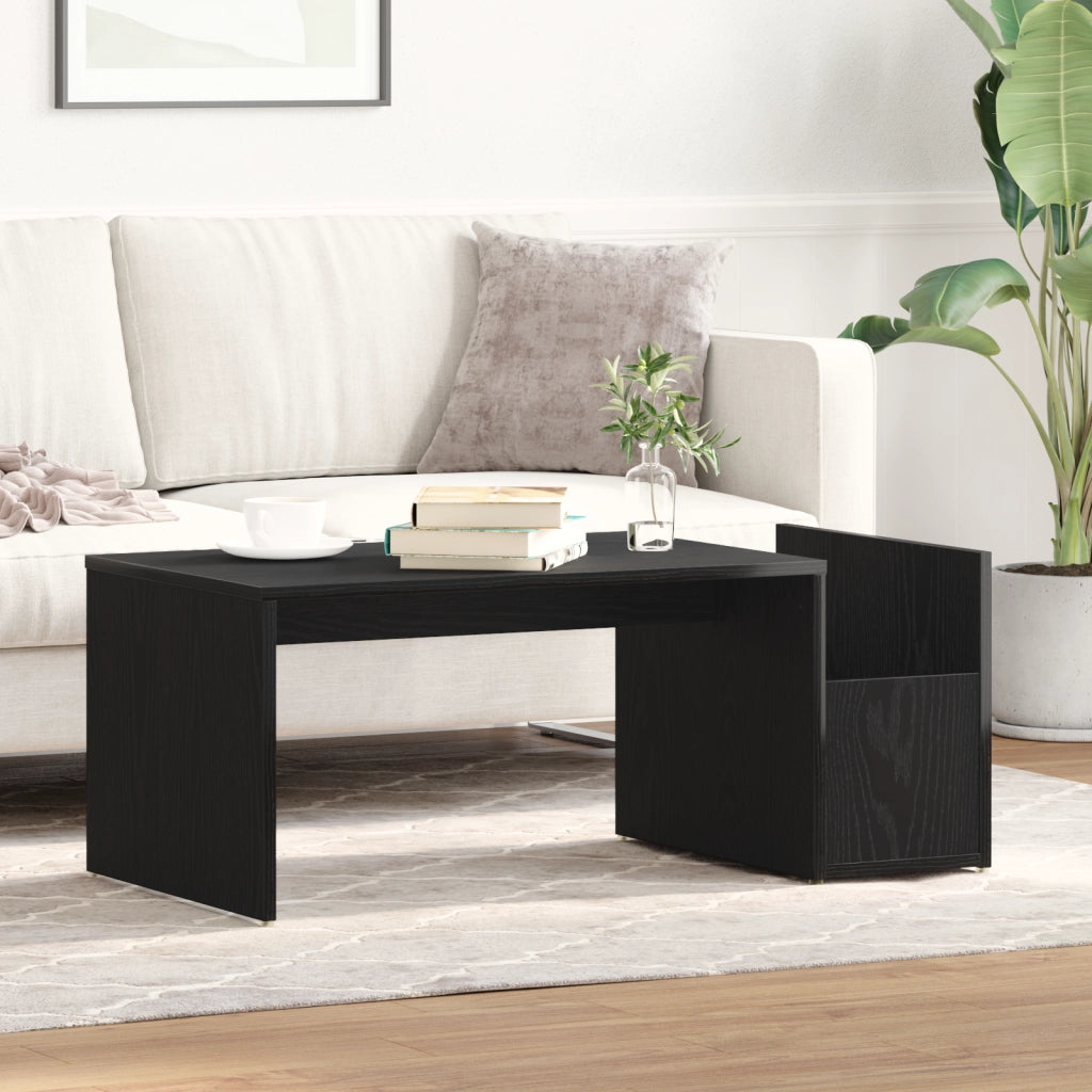 Tavolino da caffÃ¨  Nero Rovere 90x45x35 cm in Legno Ingegnerizzato