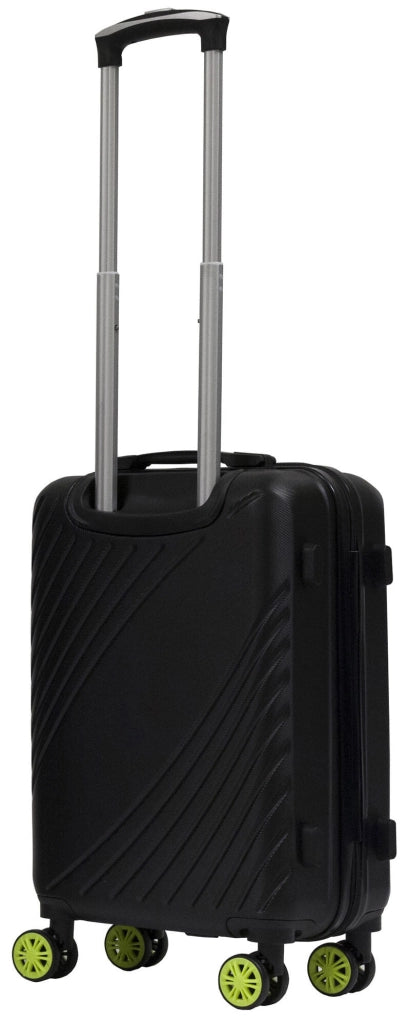 Set 3 Valigie Trolley Rigide in ABS 4 Ruote TSA Ravizzoni Fresh Nero e Giallo Fluo