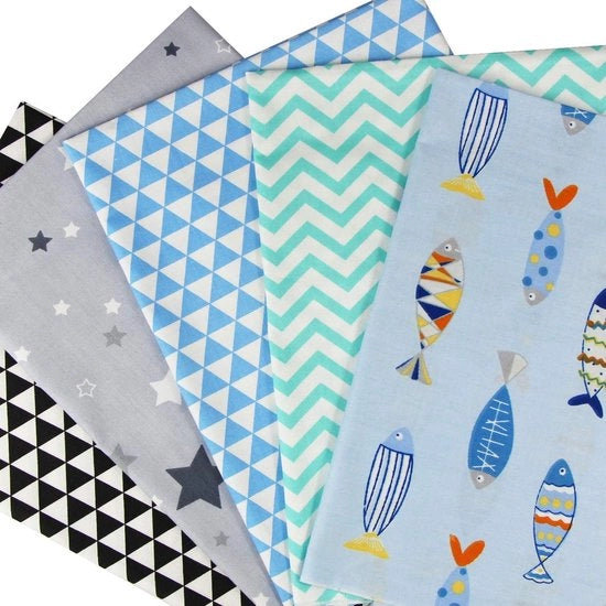 Set di tessuto katona da 5 pezzi - Tessuto patchwork - 50 x 50 cm - Attività creative - Quilting - Materiali DIY
