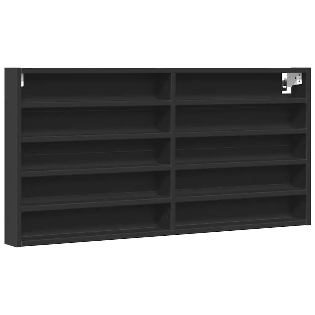 Armadietto con Vetrina Nero 100x8,5x50 cm in Legno Multistrato CFW6240869