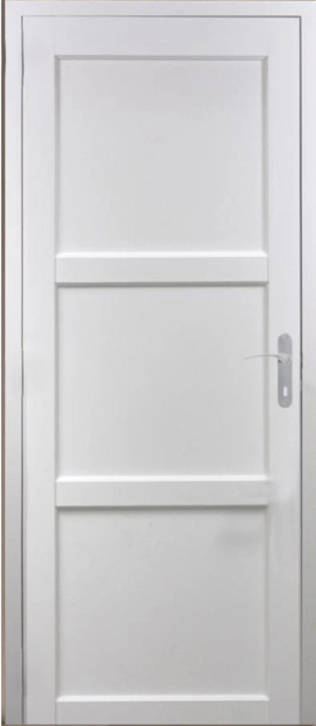 Blocco porta in tessuto bianco Korya largo 73 mm a sinistra a spinta