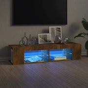 Mobile Porta TV con Luci LED-Mobile per TV-Credenza TV Rovere Fumo 135x39x30 cm