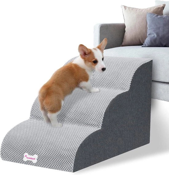 Trappola per cani a 3 gradini per piccoli cani - trappola per animali in gomma - divano letto con alta densità - copertura rimovibile e lavabile - fondo antiscivolo - inclinazione per cani 40 cm di altezza