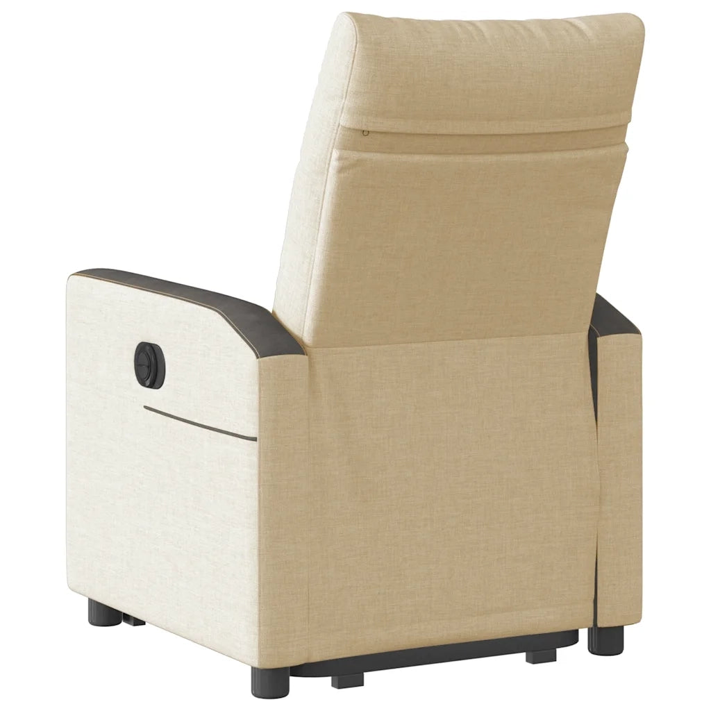 Poltrona | Sedia Relax Alzapersona Reclinabile Crema in Tessuto