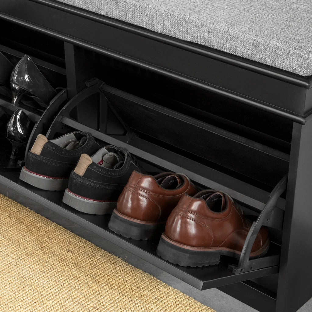 Scarpiera salvaspazio Slim Mobili per Scarpe Serie Scarpiere 104x24x52cm Nero FSR64-SCH