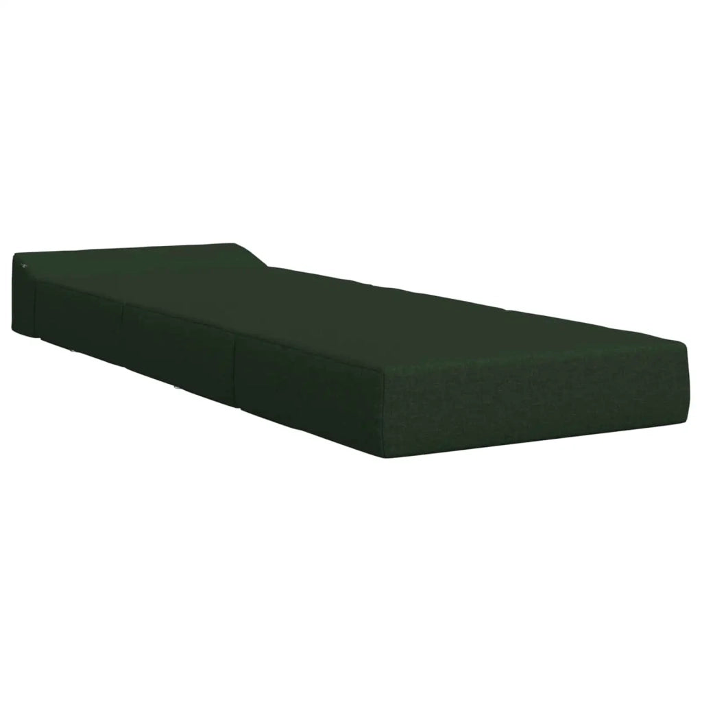 Divano Letto Pieghevole Verde Scuro 200 x 70 x 15 cm Tessuto 900003
