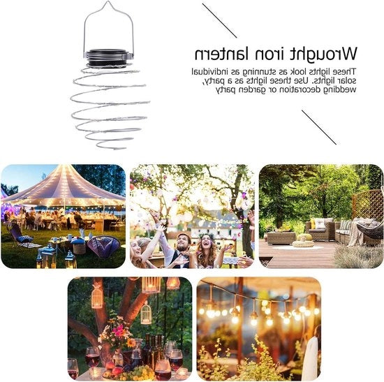 Set di lampadine LED a spirale solari - lotto da 4 - per esterno - impermeabile - lampadine da parete decorative per giardino terrazza veranda