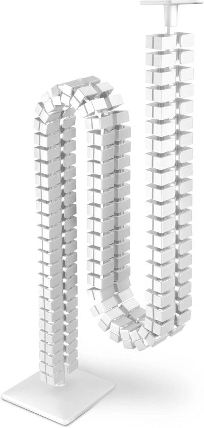 Cavo conduttore angolato Cuba Slim Line - lunghezza 1260 mm - cavo a spira bianco - per scrivanie con regolazione in altezza.