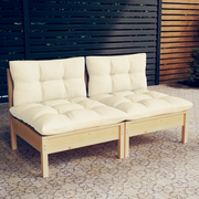 Divano da Giardino a 2 Posti con Cuscini Crema Massello di Pino 3095992
