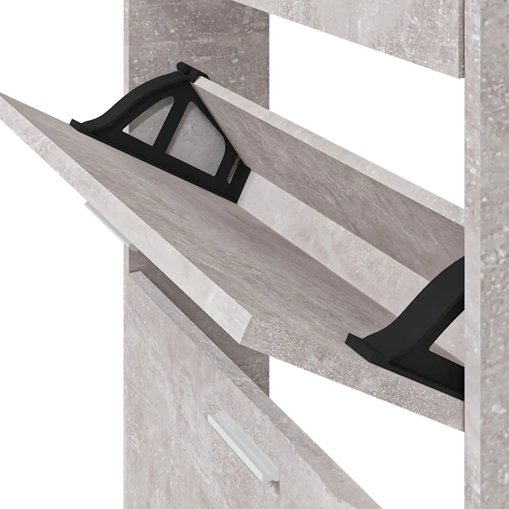 Scarpiera Grigio Cemento 59x17x108 cm in Legno Multistrato 342529