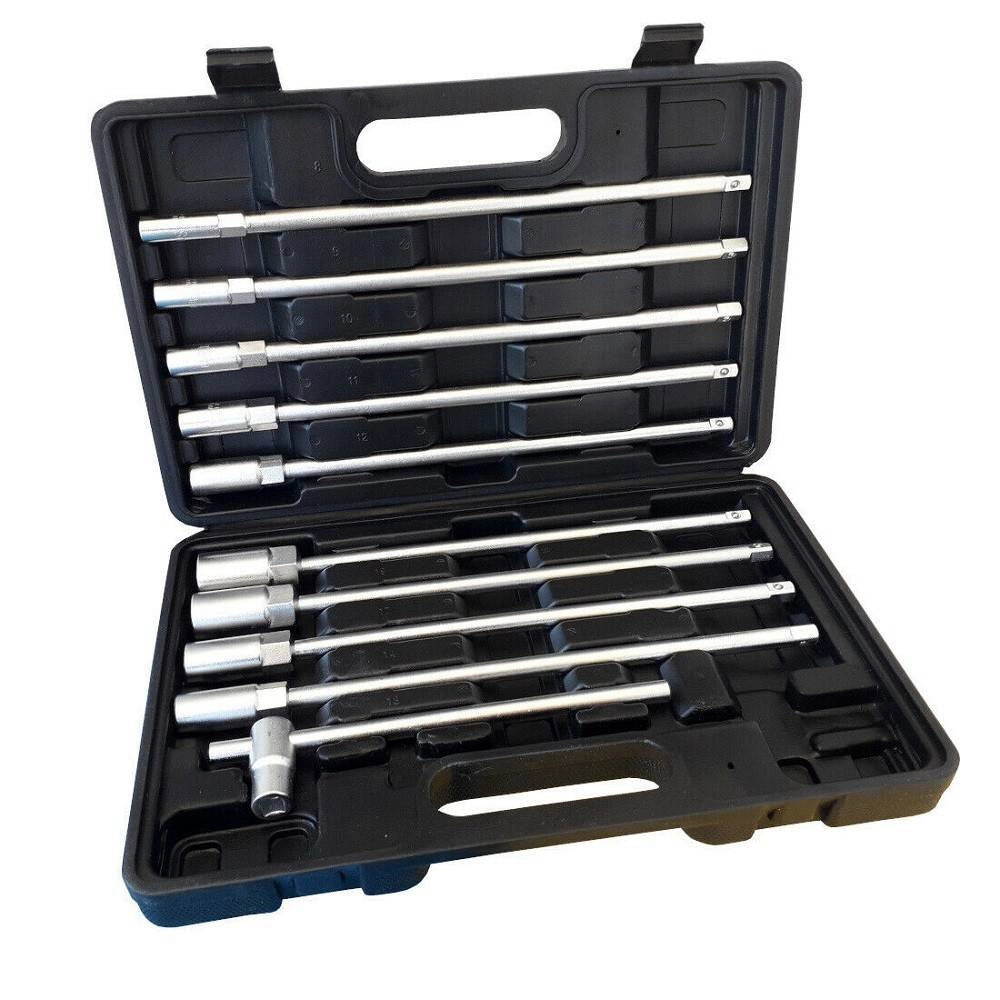 Trade Shop - Set 11 Pz Chiavi Chiave A T Esagonali Extra Lunghe 9 Bussole 8-19mm Zt5011 -