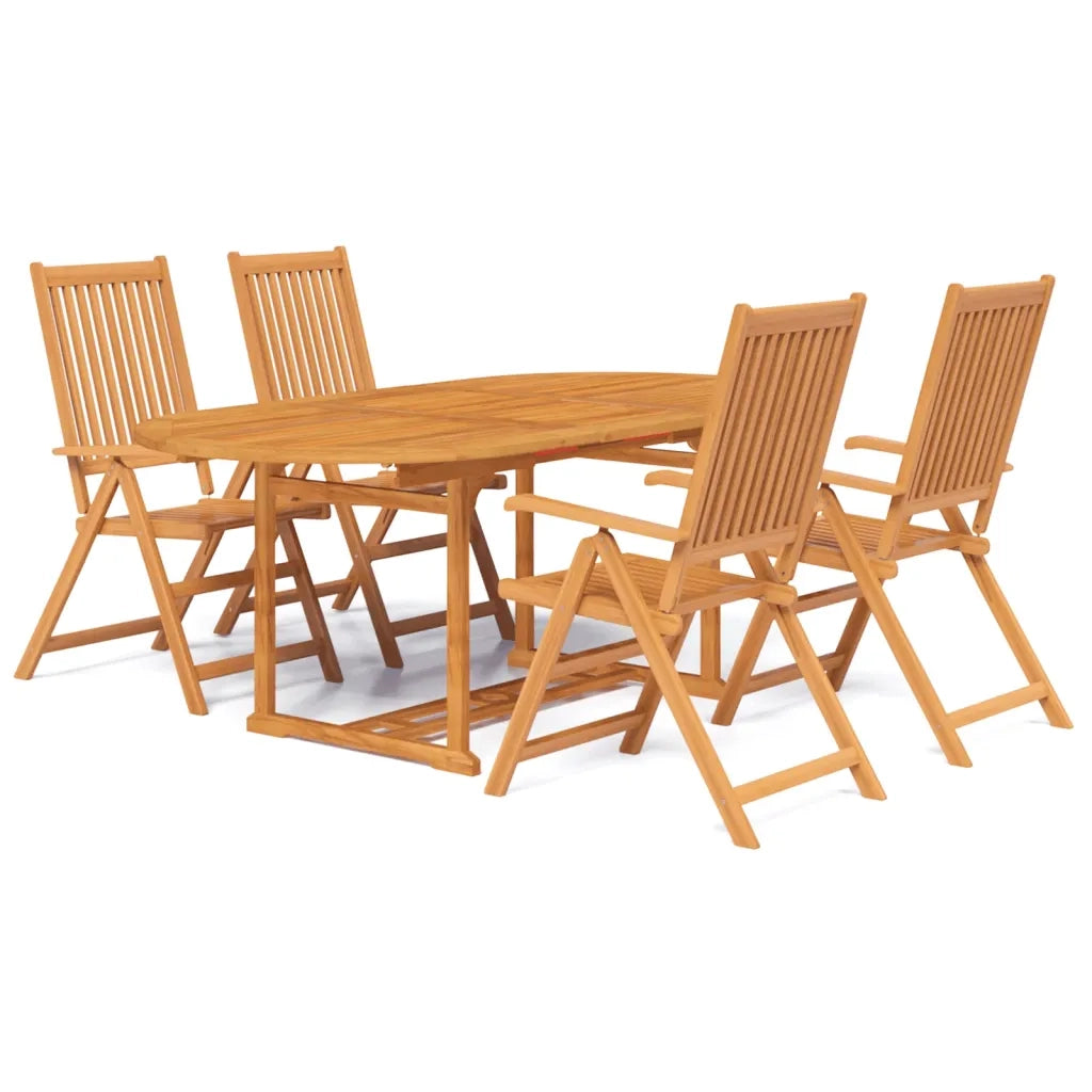 Set da Pranzo da Giardino 5 pz in Legno Massello di Acacia 150-200 cm 3058011