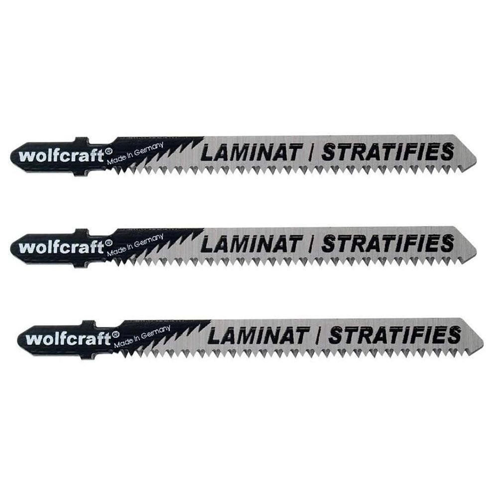 Set 3 Lame per Seghetti Alternativi HCS Attacco T Laminato Parquet Wolfcraft