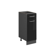 Vicco Mobiletto base per cucina Nero lucido 30 cm senza piano di lavoro