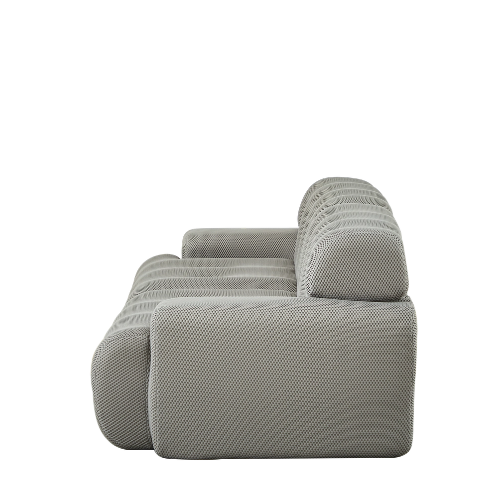 Divano 2 Posti Cloud con Braccioli Larghi ¨C Xylo ¨C Grigio, Tessuto, Design Moderno