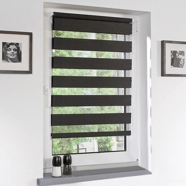 Tenda a Rullo 150x180 Cm Finestra Porta Interno Casa Ufficio Kit Montaggio Parete Telaio No Fori Nero