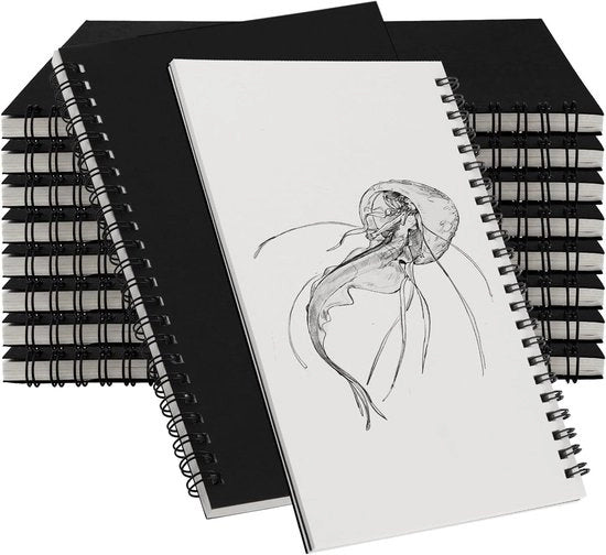 Quaderno di Disegno A5 con Legatura a Spirale per Scrivere Dipingere Schizzare - Copertina in Carta Kraft - 60 Fogli/120 Pagine.