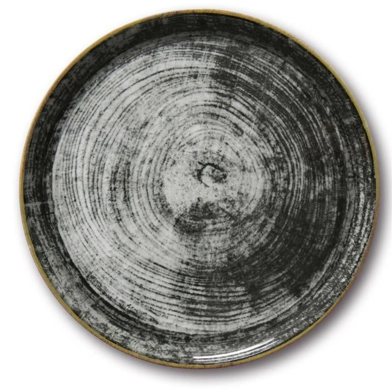 Set 6 Piatti da Tavola Pizza in Porcellana Napoli Black Round 33 cm